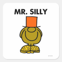 Sr. Silly Classic Pegatinas Cuadradas Personalizadas