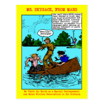 Sr. Skygack Observes Boaters Postcards Tarjetas Postales