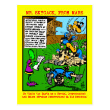 Sr. Skygack Observes un partido de fútbol Tarjetas Postales