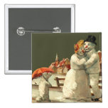 Sr. y señora Snowman Button Pins