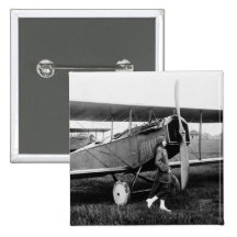 Srta. Katherine Stinson y su avión de Curtiss Pins