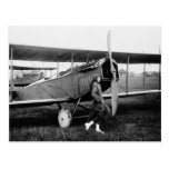 Srta. Katherine Stinson y su avión de Curtiss Tarjeta Postal