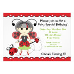 Srta. linda Ladybug Fairy Girl Birthday invita a r Anuncios Personalizados