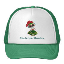 Srta. muerte de Dia de Muertos mexican Gorras