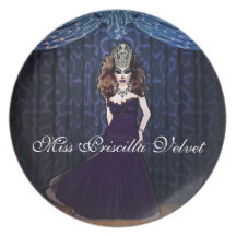 Srta. Priscilla Velvet Plate Platos De Comidas