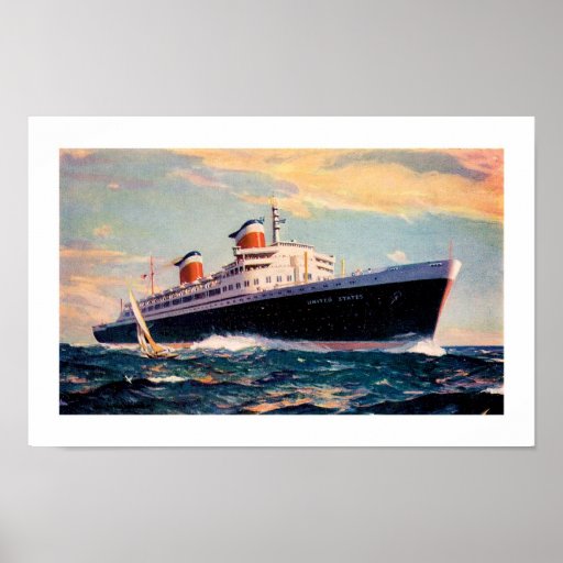 ss Estados Unidos en el mar Impresiones