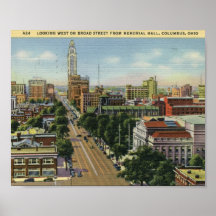 St. amplio, vintage de Columbus, Ohio Poster