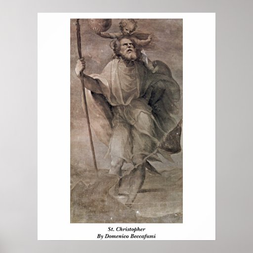 St Christopher de Domingo Beccafumi Poster