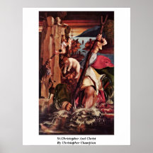 St Christopher y Cristo del campeón de Christopher Poster