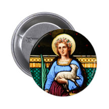 St Inés de Roma, sosteniendo el cordero y la hoja  Pin