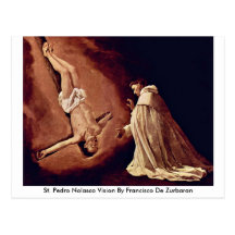 St. Pedro Nolasco Vision de Francisco De Zurbaran Tarjetas Postales