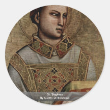 St Stephen de Giotto Di Bondone Pegatinas Redondas