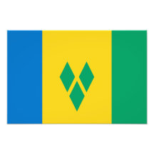 St. Vincent y la bandera de las granadinas Impresiones Fotográficas