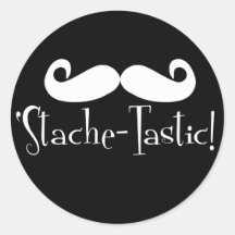 'Stache-tastic Etiqueta Redonda
