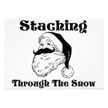 Staching a través de la nieve Santa Invitacion Personalizada