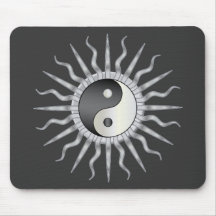 Starburst negro Yin Yang Alfombrillas De Raton