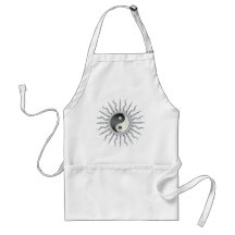Starburst negro Yin Yang Delantal