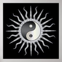 Starburst negro Yin Yang Impresiones