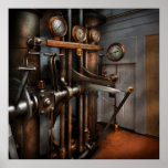Steampunk - controles - la sala de control del buq poster