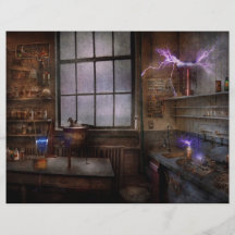 Steampunk - el científico enojado tarjeta publicitaria