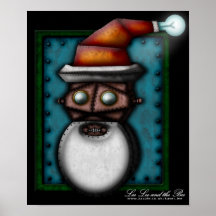 Steampunk Robo-Santa, impresión Poster