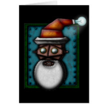 Steampunk Robo-Santa, tarjeta de felicitación