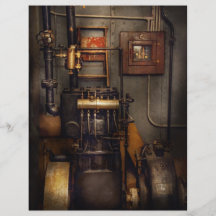 Steampunk - trasero en la sala de máquinas tarjeta publicitaria
