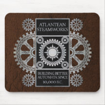 Steamworks de la Atlántida - plata en negro y Brow Tapetes De Ratón