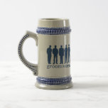 Stein azul de la cerveza del soltero conocido de e taza de café