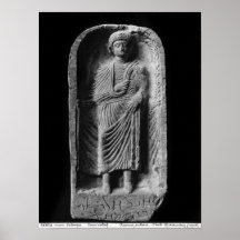 Stela funerario de un hombre, descubierto en Palmy Impresiones