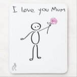 Stickman - te amo momia - el día de madre alfombrilla de raton