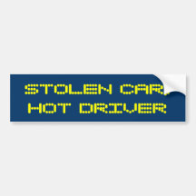 stolen-car-hot-driver-01 pegatina de parachoque