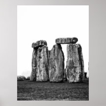 Stonehenge, Reino Unido, impresión blanco y negro Poster