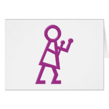 Strichfigur Frau stick woman Grußkarte