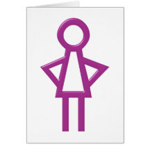 Strichfigur Frau stick woman Grußkarte