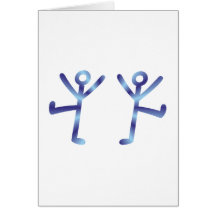 Strichmännchen stick figures karte