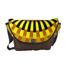 Stripey amarillo Sun estalló arte abstracto Bolsa De Mensajería