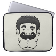 Strongstache (pelo negro rizado) fundas portátiles