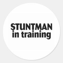 Stuntman en el entrenamiento pegatina redonda