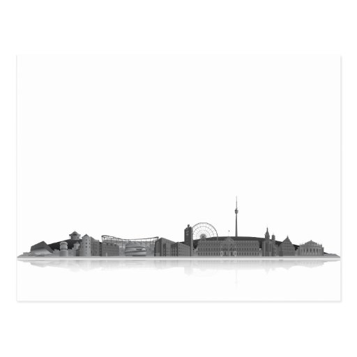 Stuttgart Stadt Skyline - Postkarte
