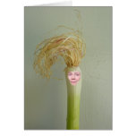 Su cara en tarjeta de la cebolla de la primavera