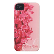 "Su caso floral del rojo iphone4S" de la orquídea  Case-Mate iPhone 4 Coberturas
