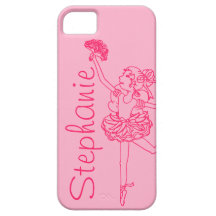 "Su caso rosado del iphone 5" de la bailarina cono iPhone 5 Carcasas