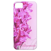 "Su caso rosado floral del iphone 5" de la orquíde iPhone 5 Protector