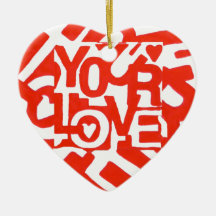 Su corazón Ornamet del amor Ornamento De Navidad