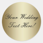 ¡Su diseño aquí! Sello adaptable del boda del oro Pegatinas