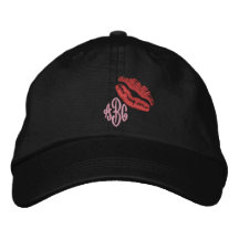 Su gorra bordado con monograma de encargo del beso gorra bordada