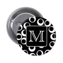 Su letra. Monograma blanco y negro. Modelo de la d Pins