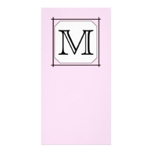 Su letra. Monograma de encargo. Blanco negro rosad Tarjetas Personales Con Fotos