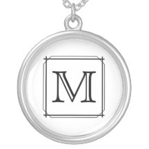 Su letra. Monograma de encargo. Blanco y negro Pendiente Personalizado